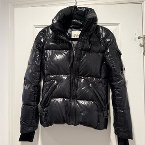 SAM. New York Black Shiny Puffer Jacket. Womens XS